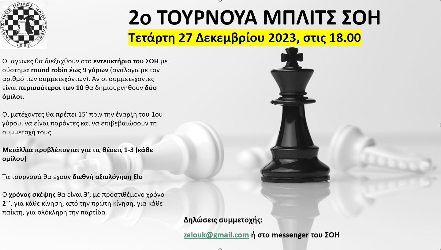 Τουρνουά Μπλιτς 27/12/2023
