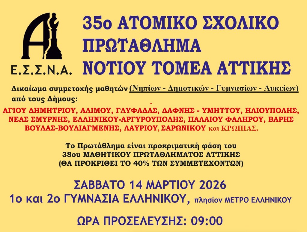 Σχολικό πρωτάθλημα Νοτίου Τομέα&nbsp;Αττικής